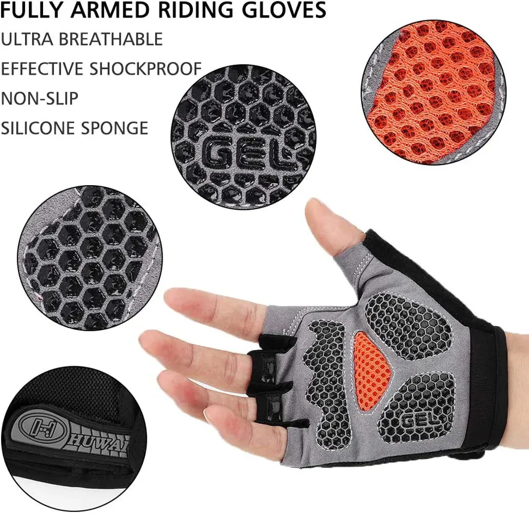 1Pair Cycling Bike Gloves for Men/Women- Half Finger Road Bike MTB Bicycle Gloves-for Workout/Motorcycle/Gym/Training/Outdoor