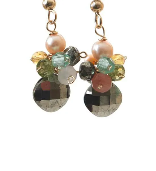 Abby Soft Pastels Cluster Earrings