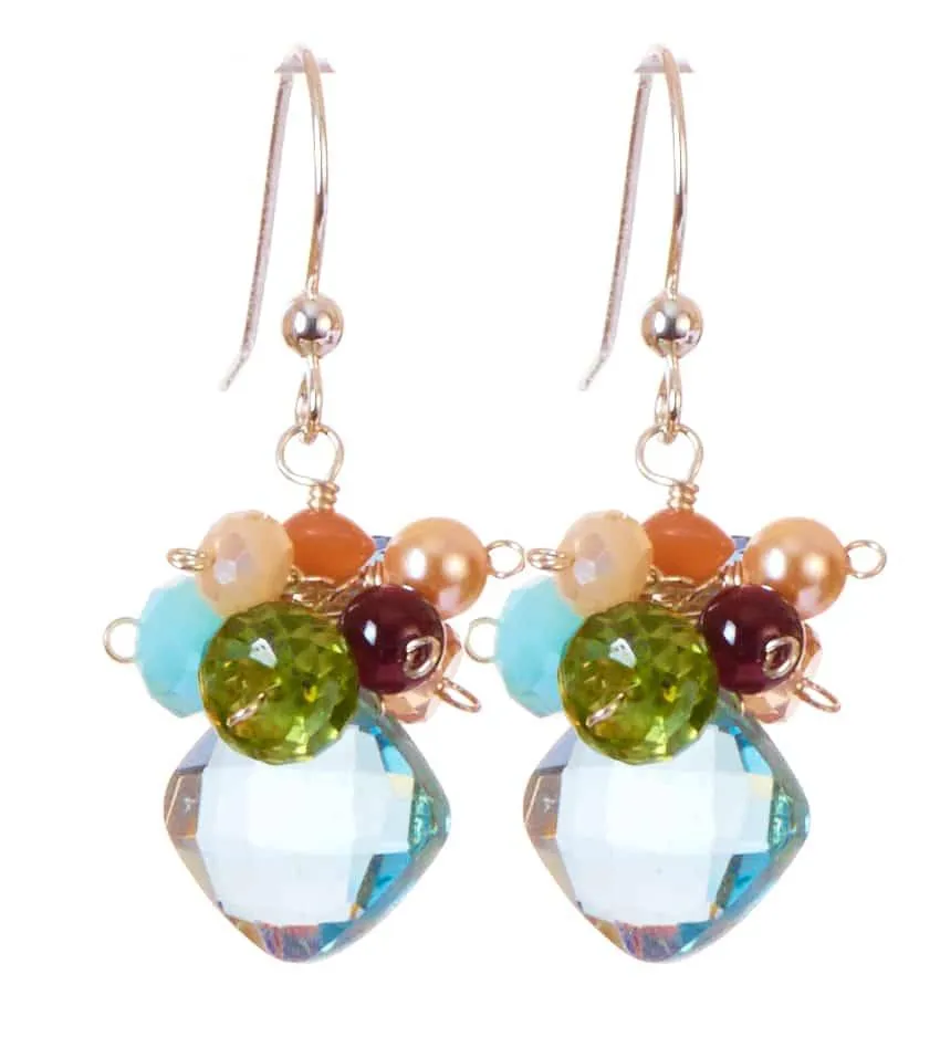 Abby Soft Pastels Cluster Earrings