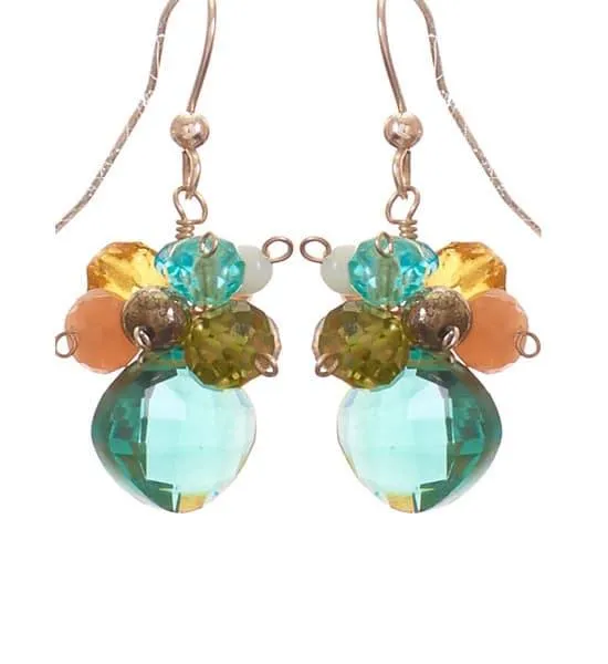 Abby Soft Pastels Cluster Earrings