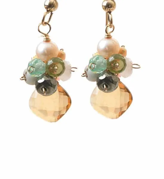 Abby Soft Pastels Cluster Earrings