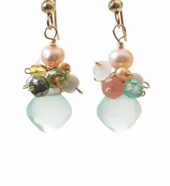 Abby Soft Pastels Cluster Earrings