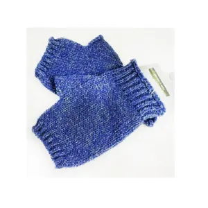 Aran Woollen Mills Super Soft Merino Fingerless Mittens Deep Blue