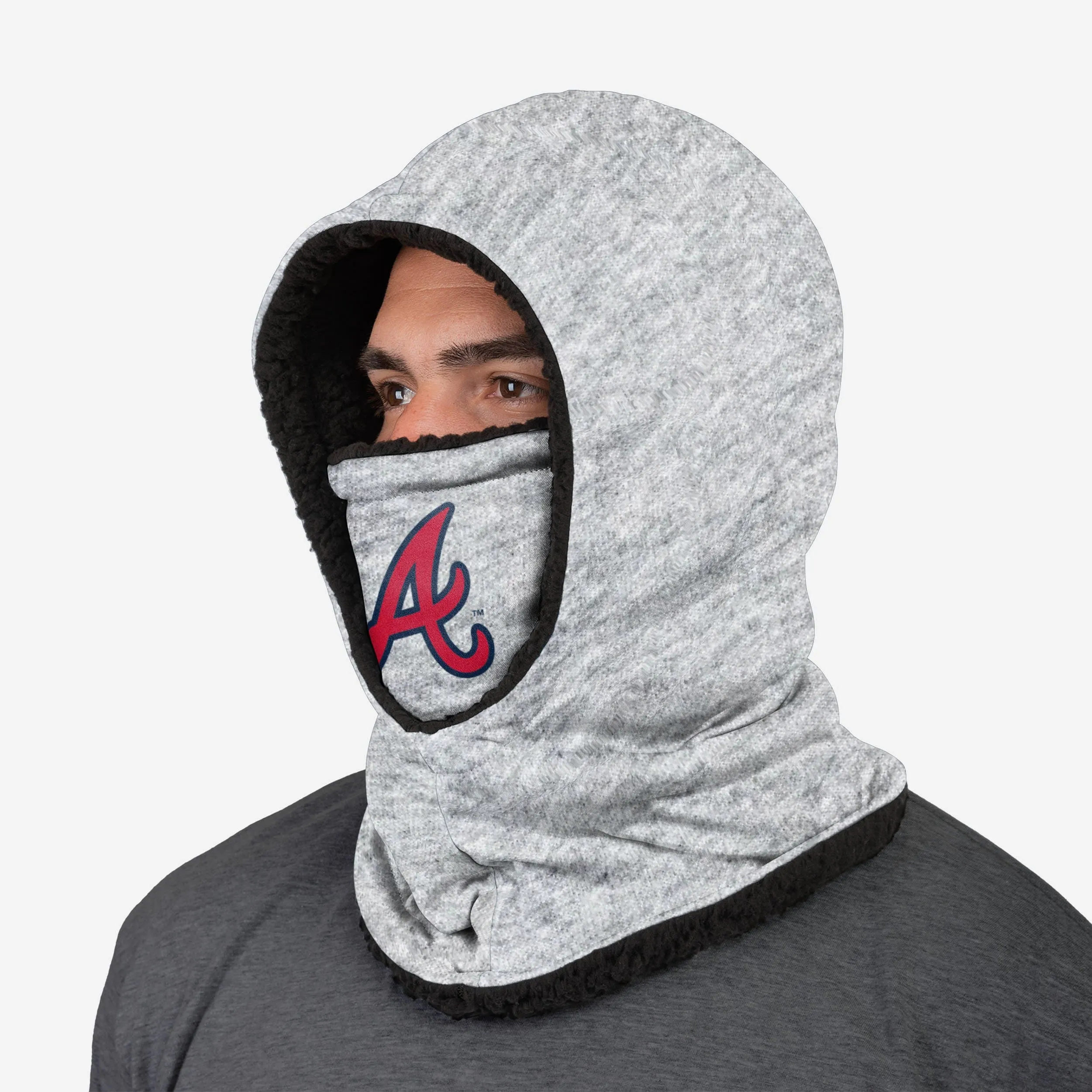 Atlanta Braves Heather Grey Big Logo Hooded Gaiter