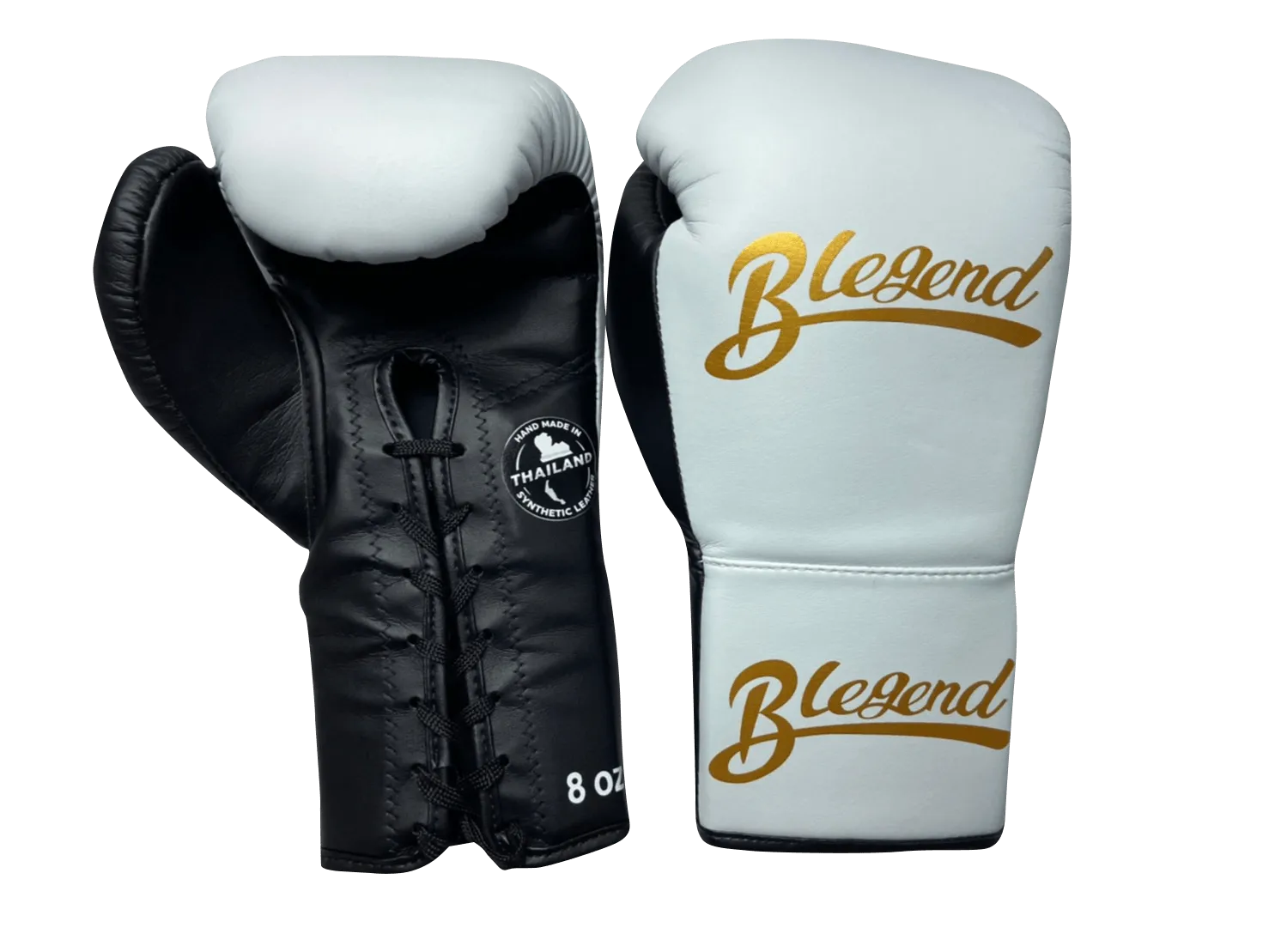 Blegend Boxing Gloves BGL221 Lace Up White Black