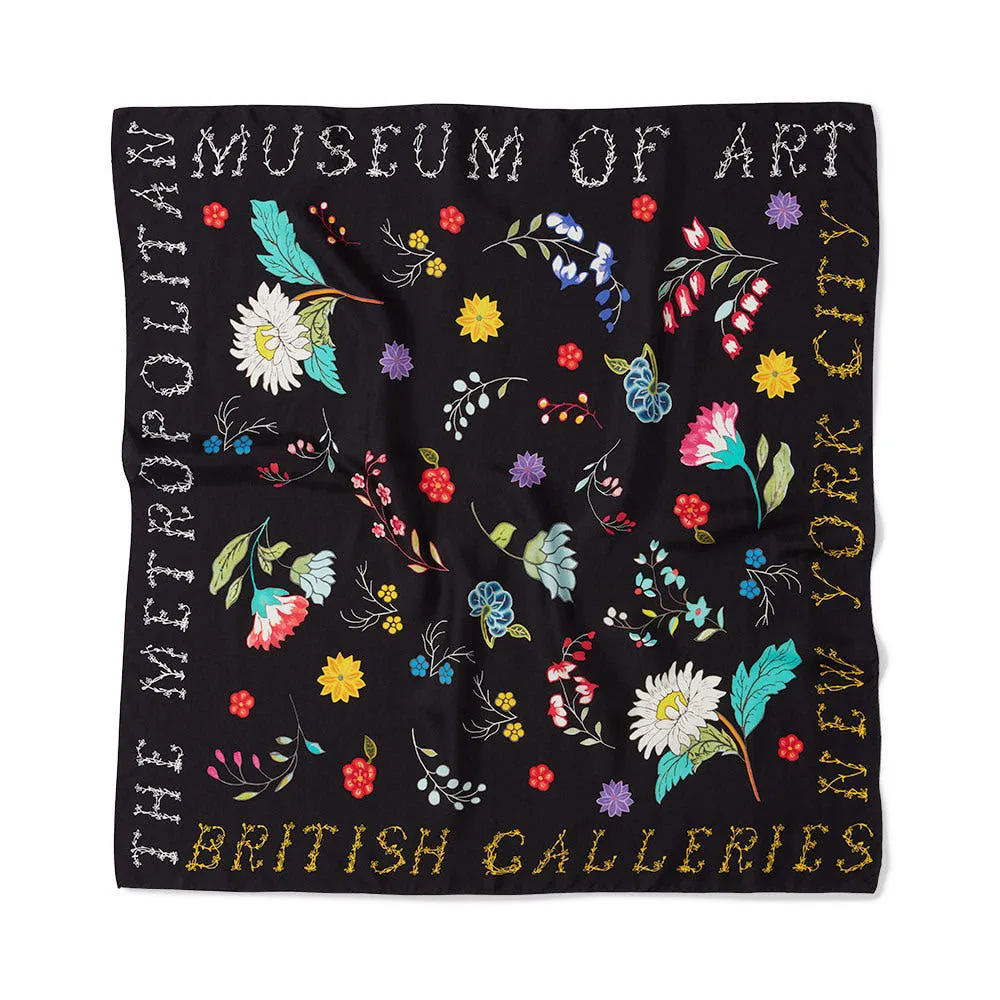 British Floral Square Scarf