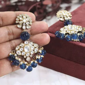 Celebrity Teardrop Wedding Floral Earrings Jewelry Set, Celebrity Inspired Floral Earrings Set, Indian Earrings Set, Pakistani Earrings Set, Bridal Floral Earrings