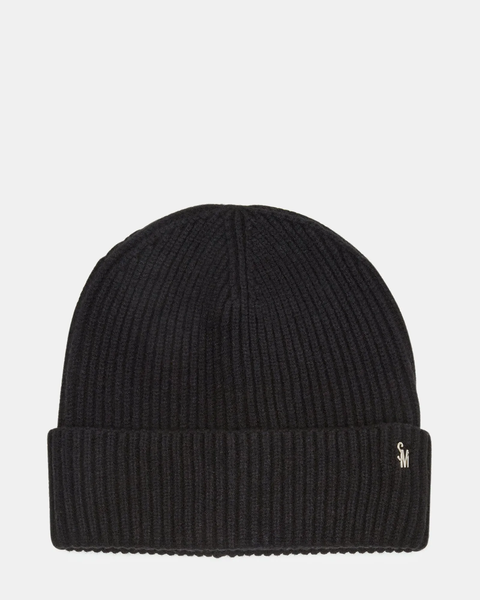 CLASSIC RIBBED KNIT BEANIE BLACK