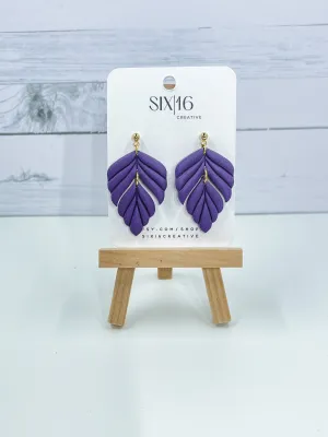 Dark Purple Clay Earrings