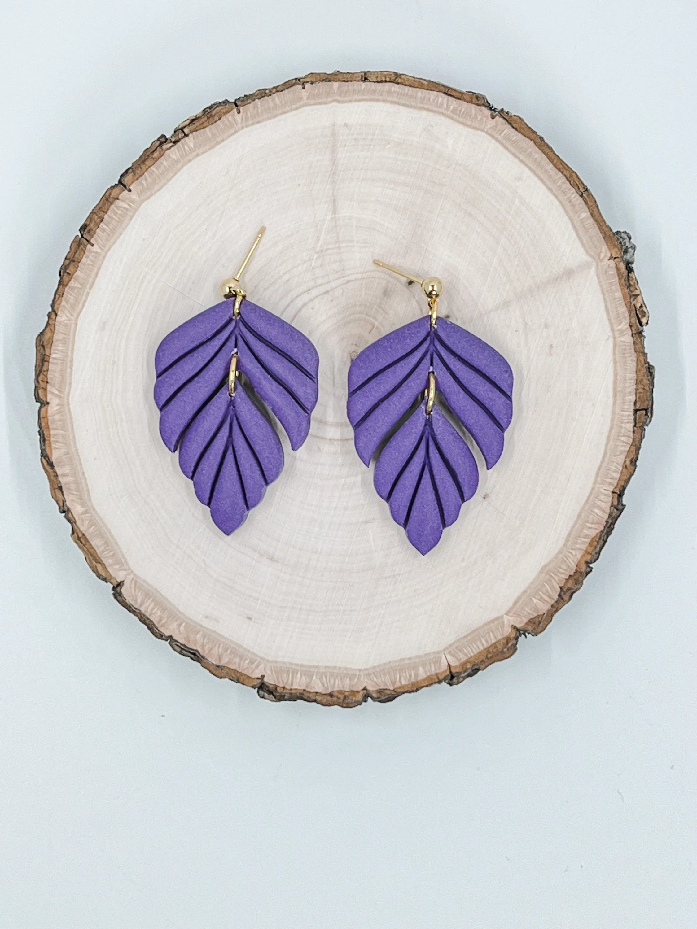 Dark Purple Clay Earrings