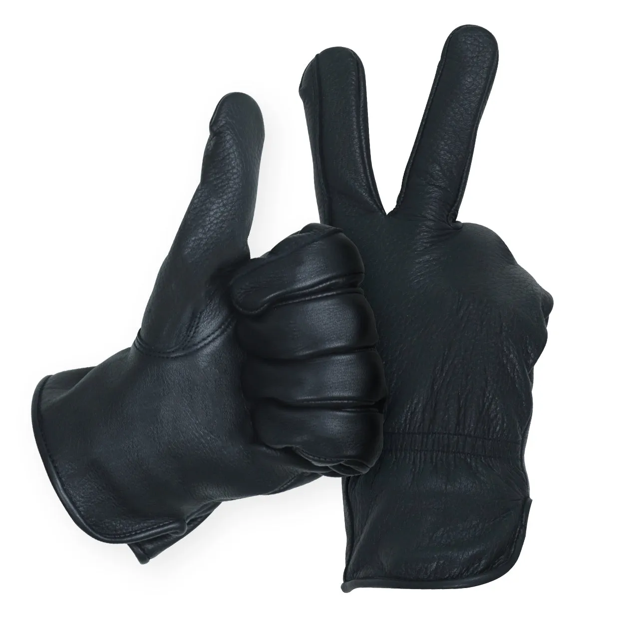 Deerskin Gloves without Lining – Black