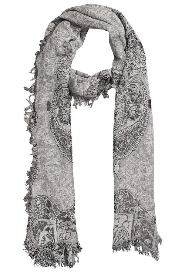 Elegant Shimmer Paisley Jacquard Scarf