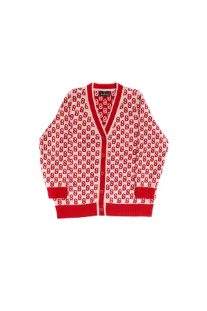 Everyday Kids Monogram Cardigan - Cherry