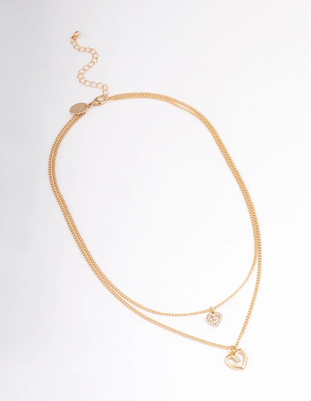 Gold Chain Heart Diamante Necklace