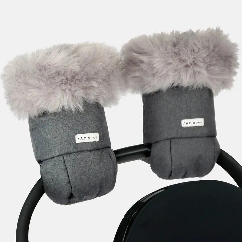 >7 A.M. Enfant Warmmuff Tundra PLUSH - Heather Grey Dark - Arctic Faux Fur