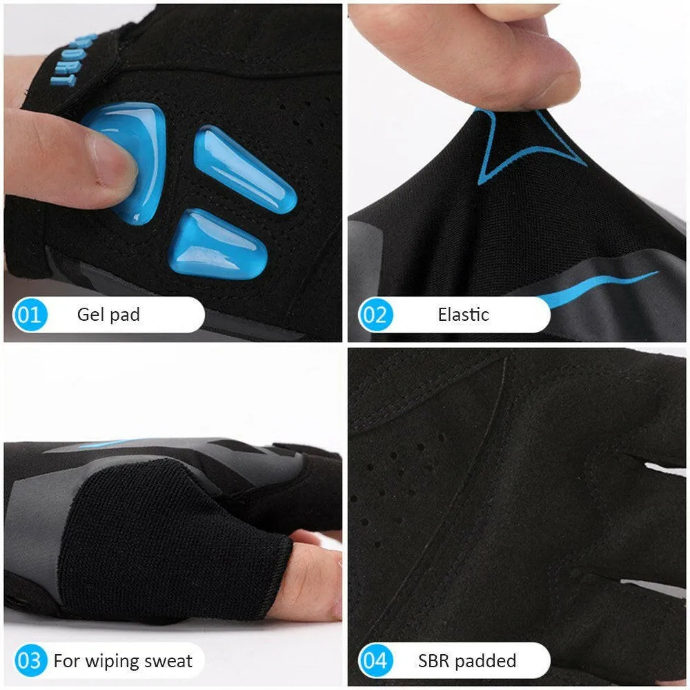 Half Finger Cycling Gloves Gel Pad Anti-slip MTB Gloves Breathable Bike Mitten Gloves for Men Women