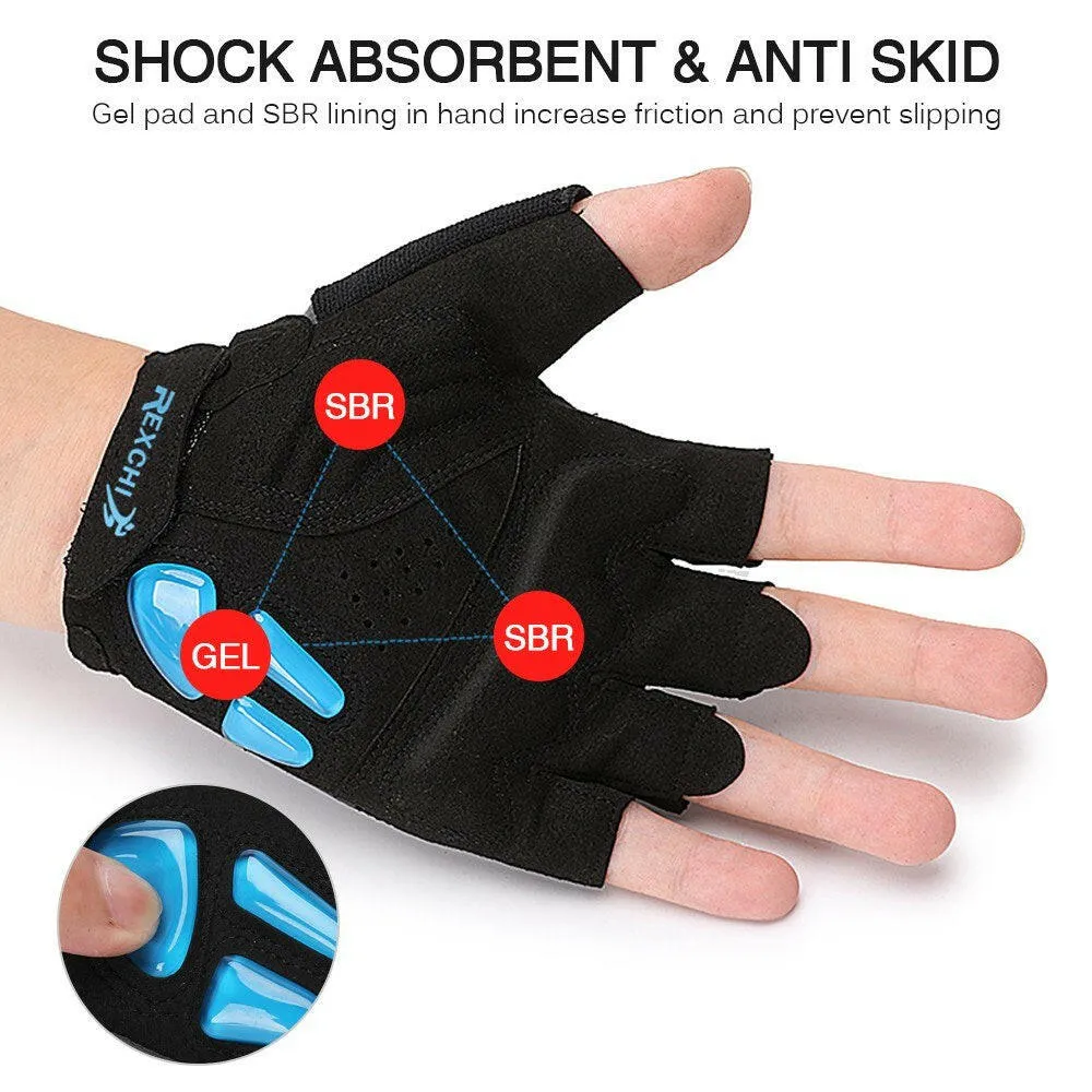 Half Finger Cycling Gloves Gel Pad Anti-slip MTB Gloves Breathable Bike Mitten Gloves for Men Women