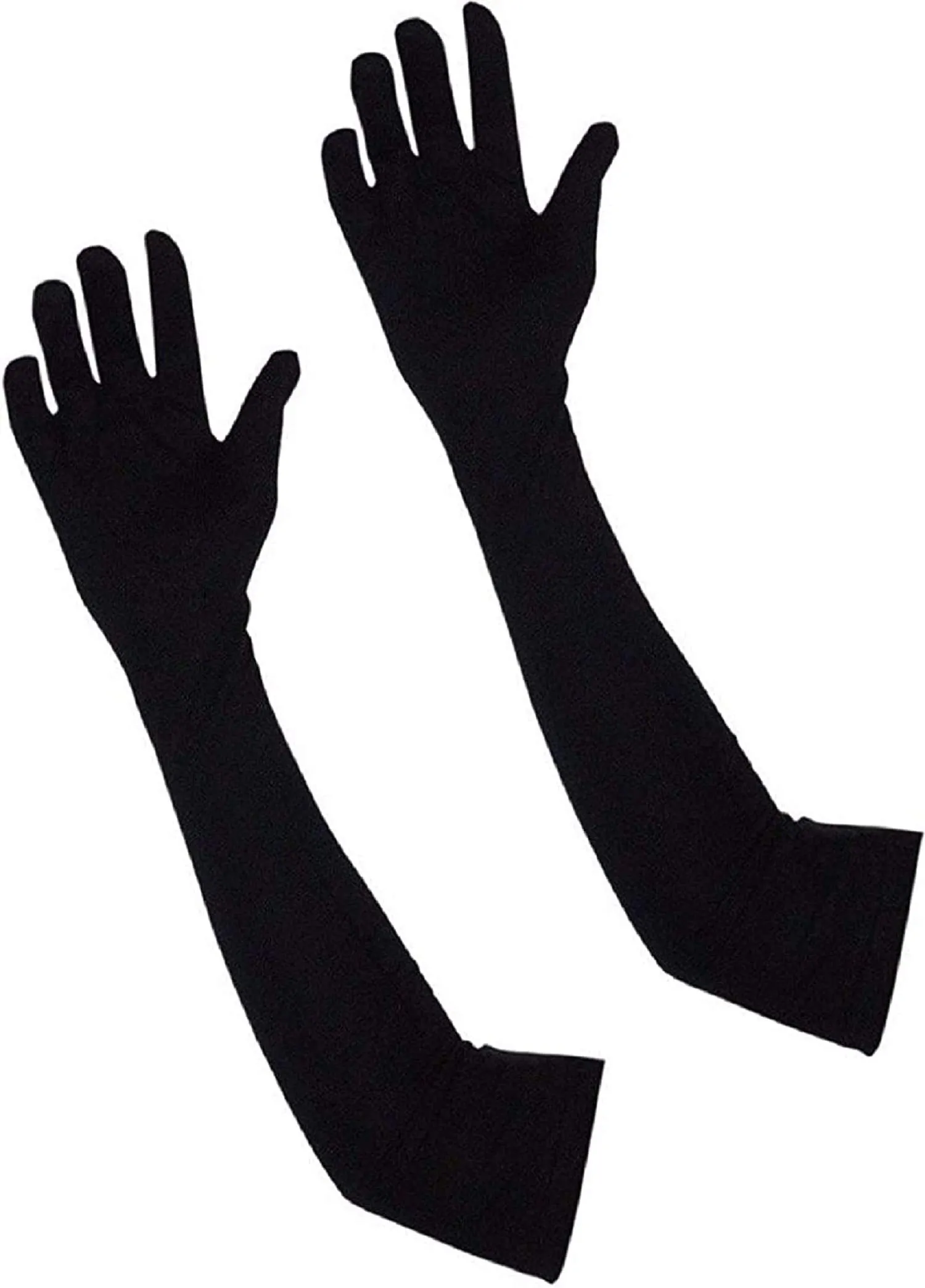 Kuber Industries Unisex Cotton Full Hand Arm Sleeves Gloves Set|Sunlight Protection|Soft & Comfortable Fabric|Size 64 x 10 CM, Set of 2 Piece (Black)