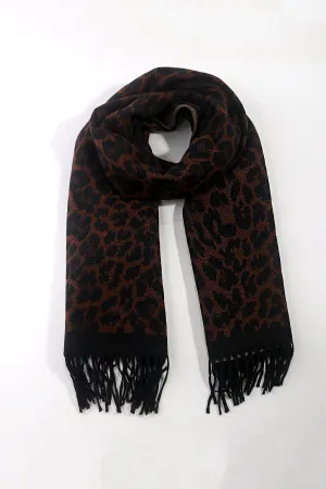 Leopard Print Jacquard Scarf