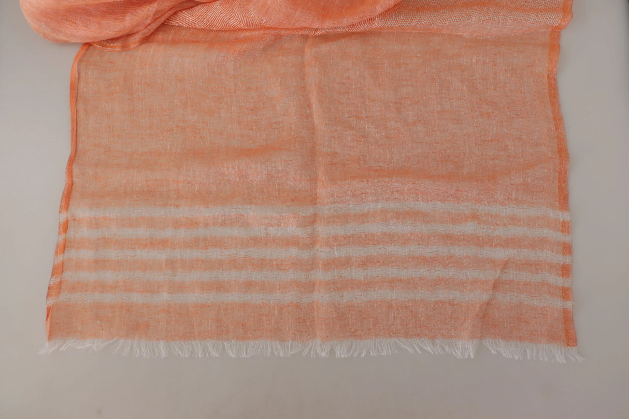 Malo Elegant Orange Linen Shawl Wrap Scarf