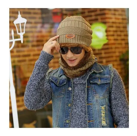 Neck Warmer Scarf Casual Warm Knitted Winter Beanie