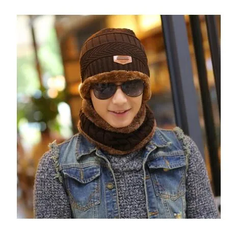 Neck Warmer Scarf Casual Warm Knitted Winter Beanie