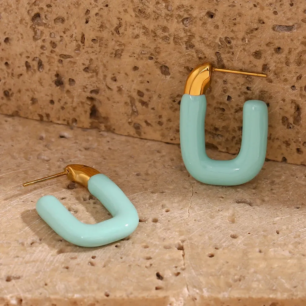 Pastel Enamel Dipped Earrings