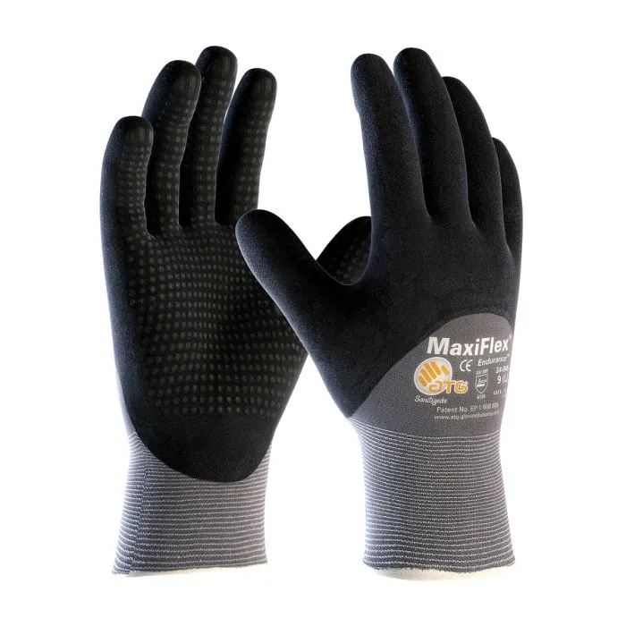 PIP ATG 34-845 MaxiFlex Endurance Gloves  Dotted Palms  3/4 Coat Nitrile Micro Foam  Gray (1 DZ)-XS