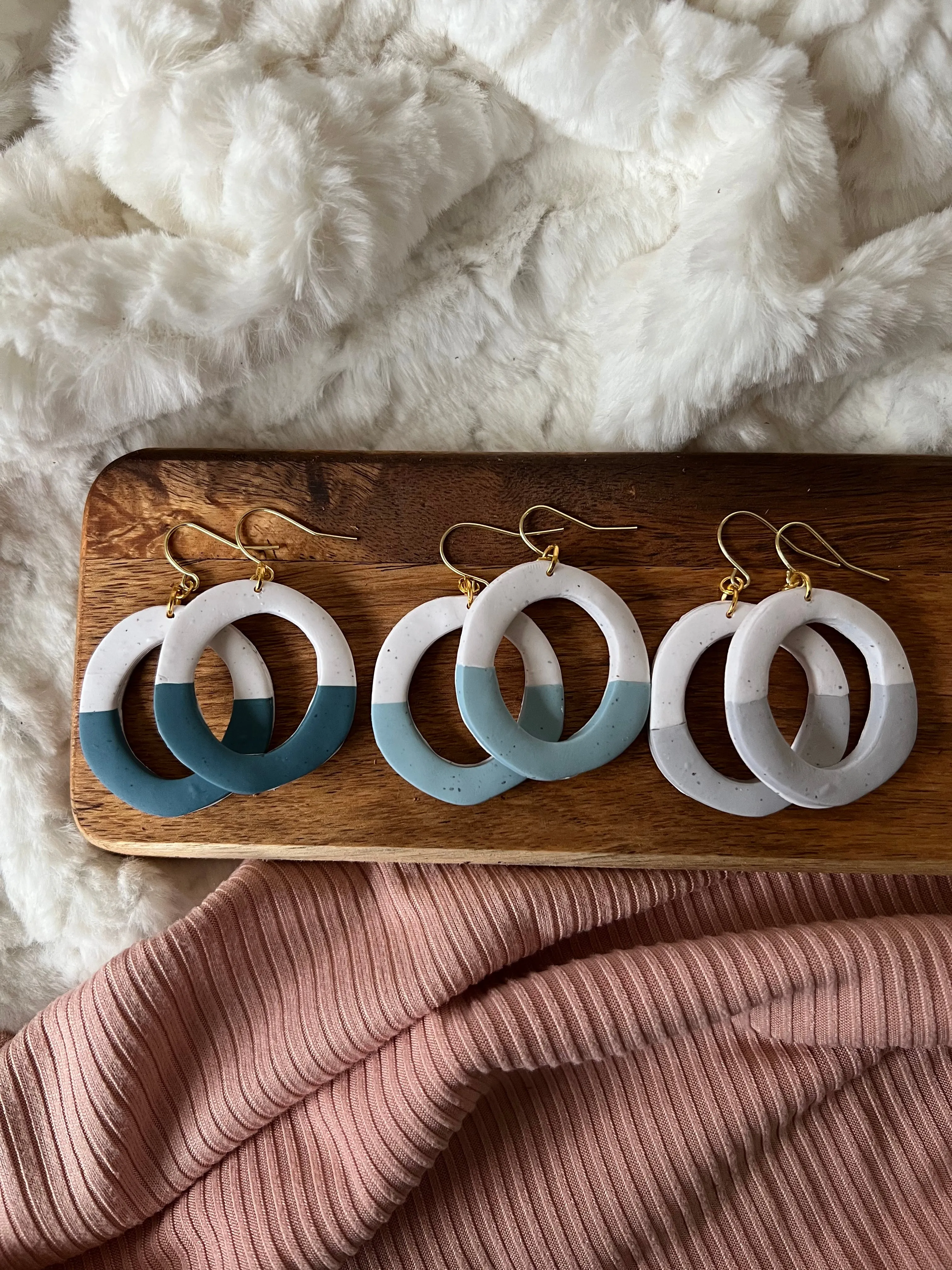 Rachel Sandstone Hoop Earrings