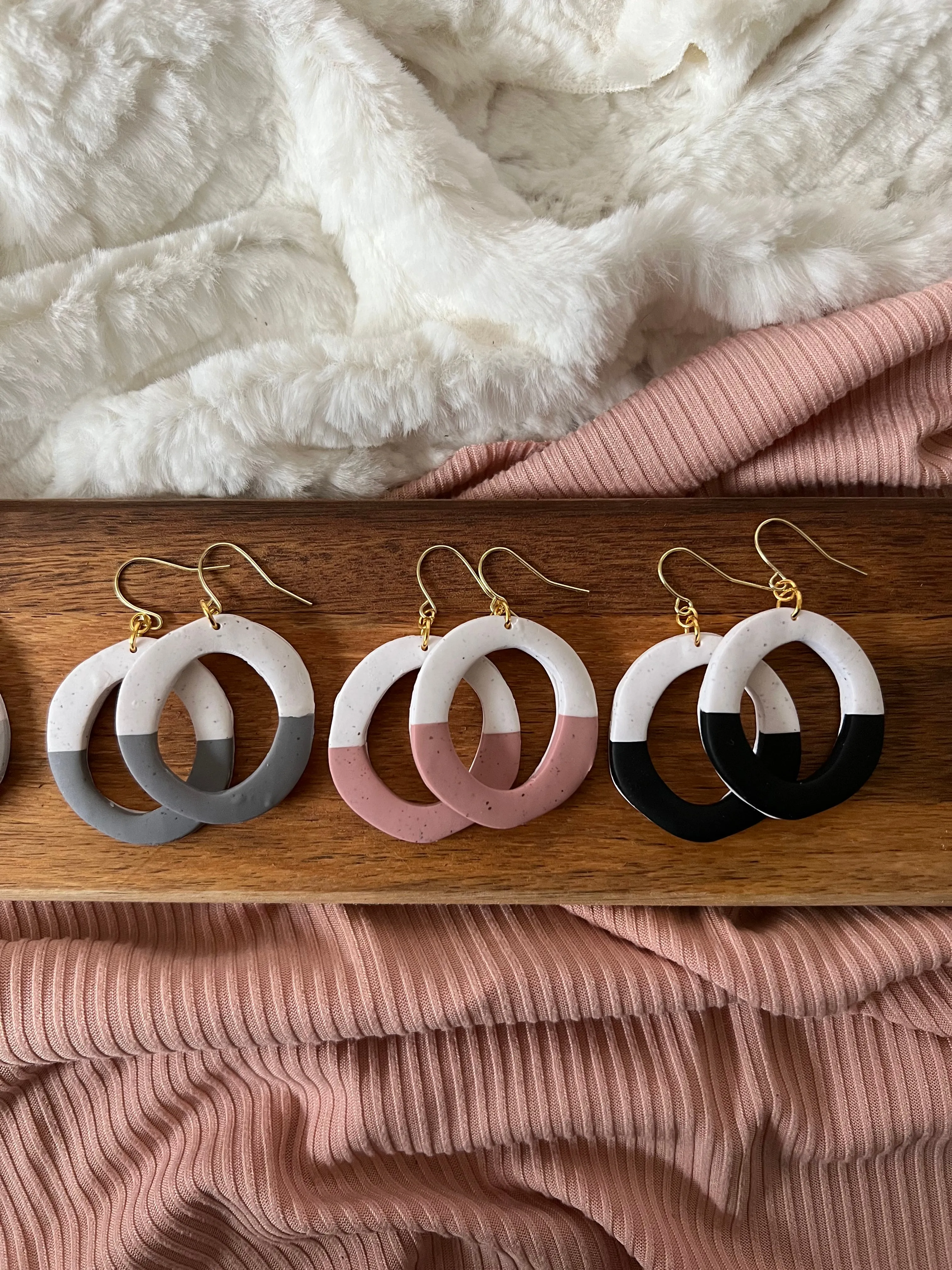 Rachel Sandstone Hoop Earrings