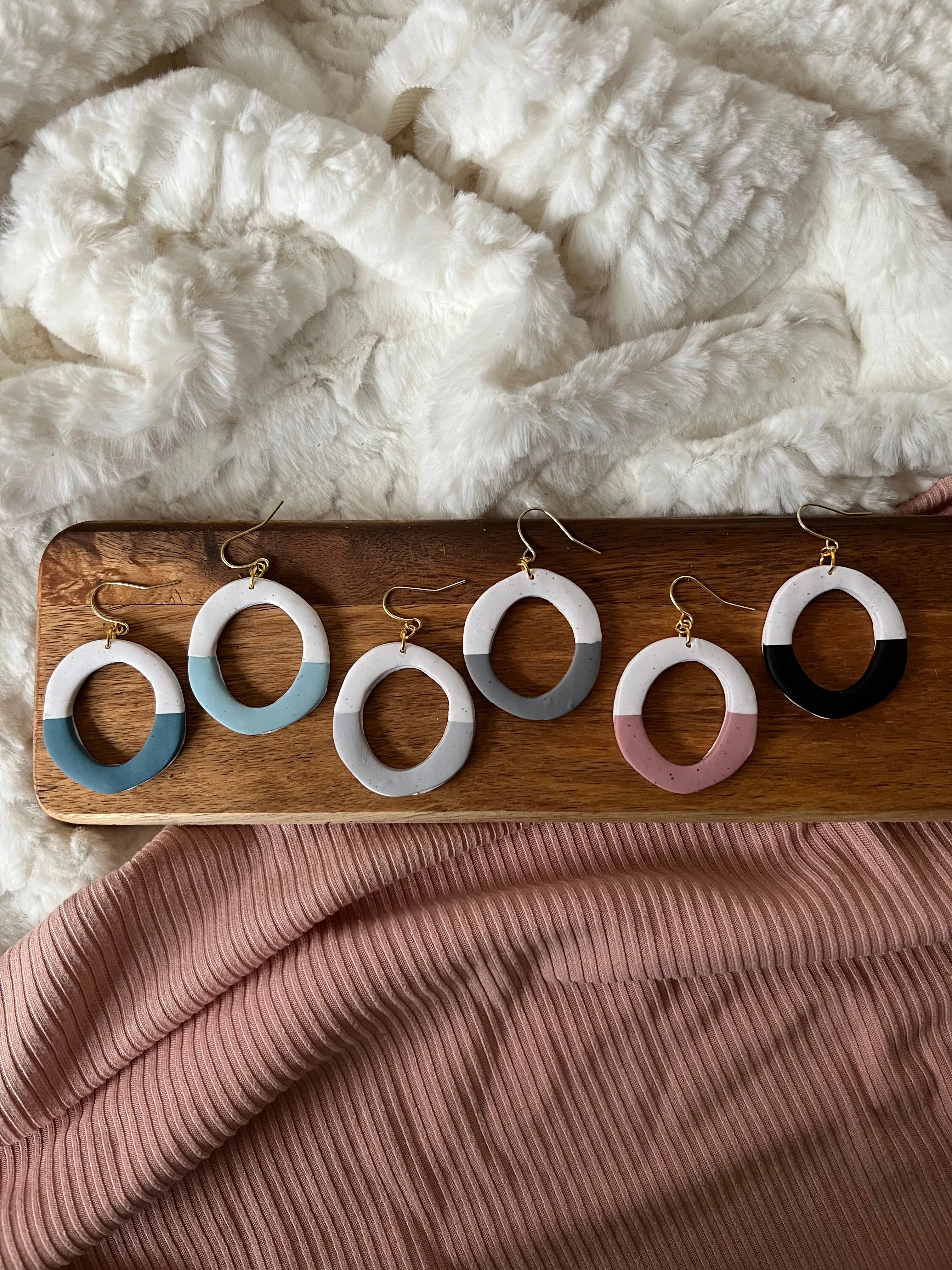 Rachel Sandstone Hoop Earrings