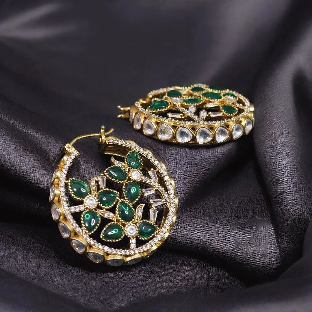 Rajsthani Crafted Floral Bali Earrings For Festive Seasons