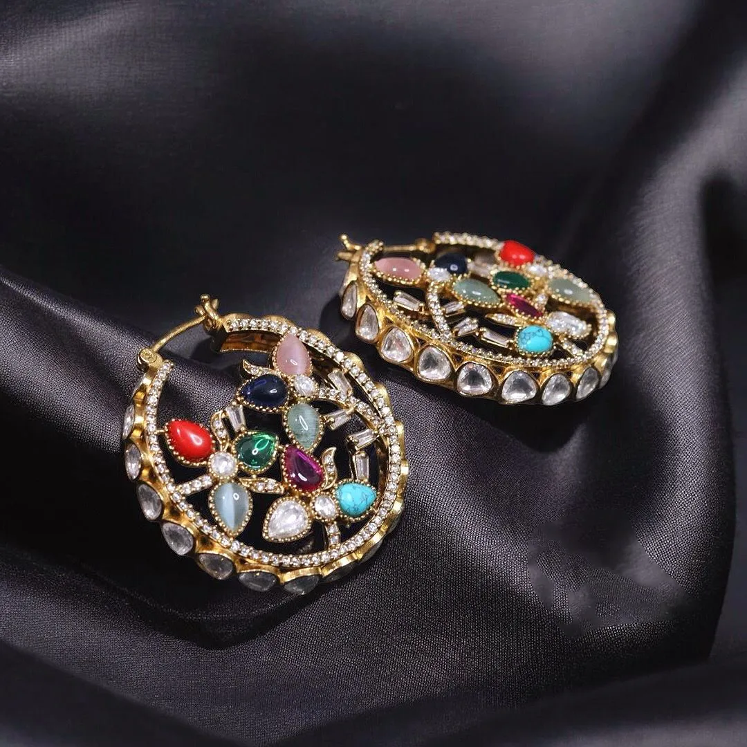 Rajsthani Crafted Floral Bali Earrings For Festive Seasons