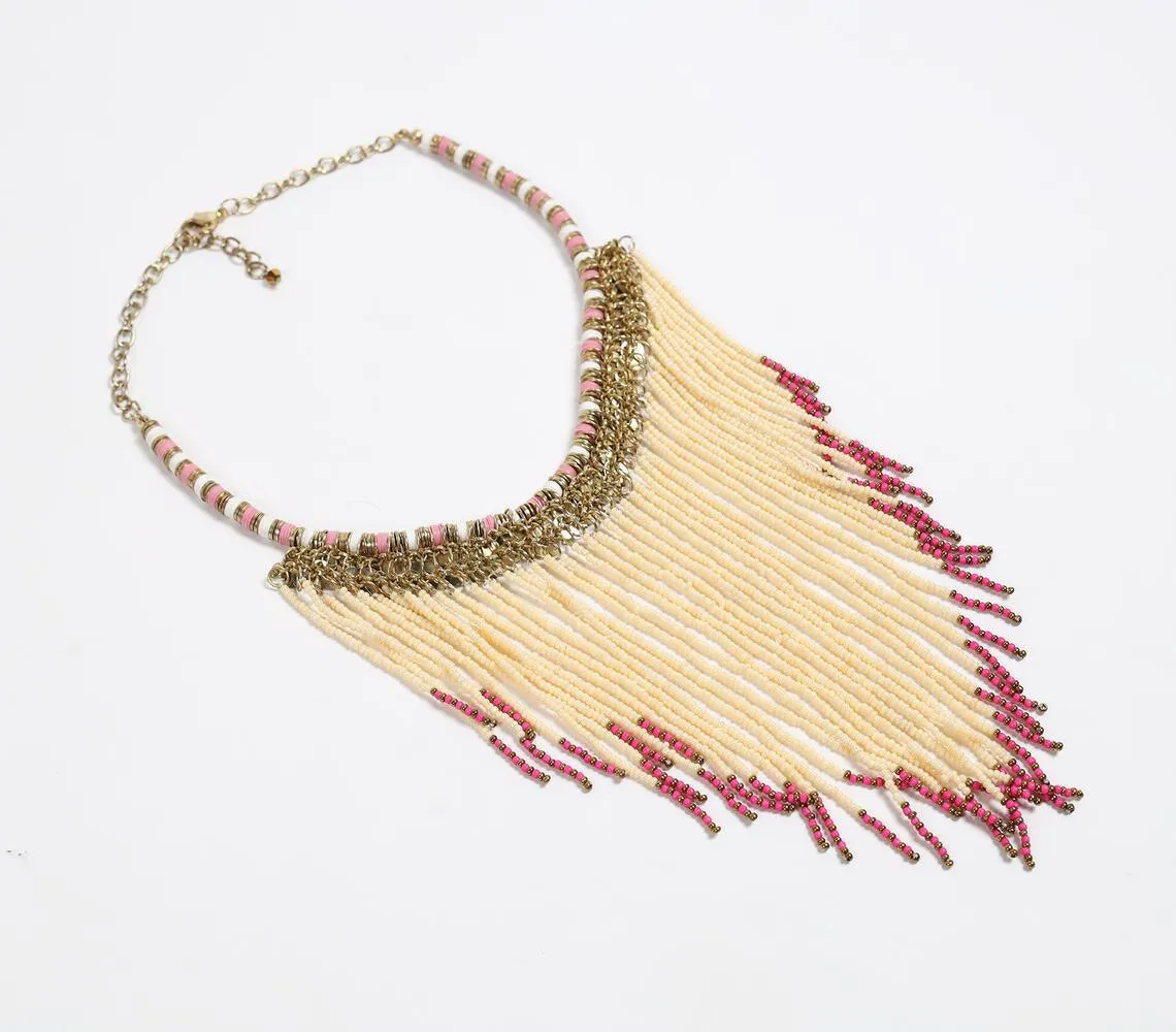 Statement Beaded Fringe Necklace_4