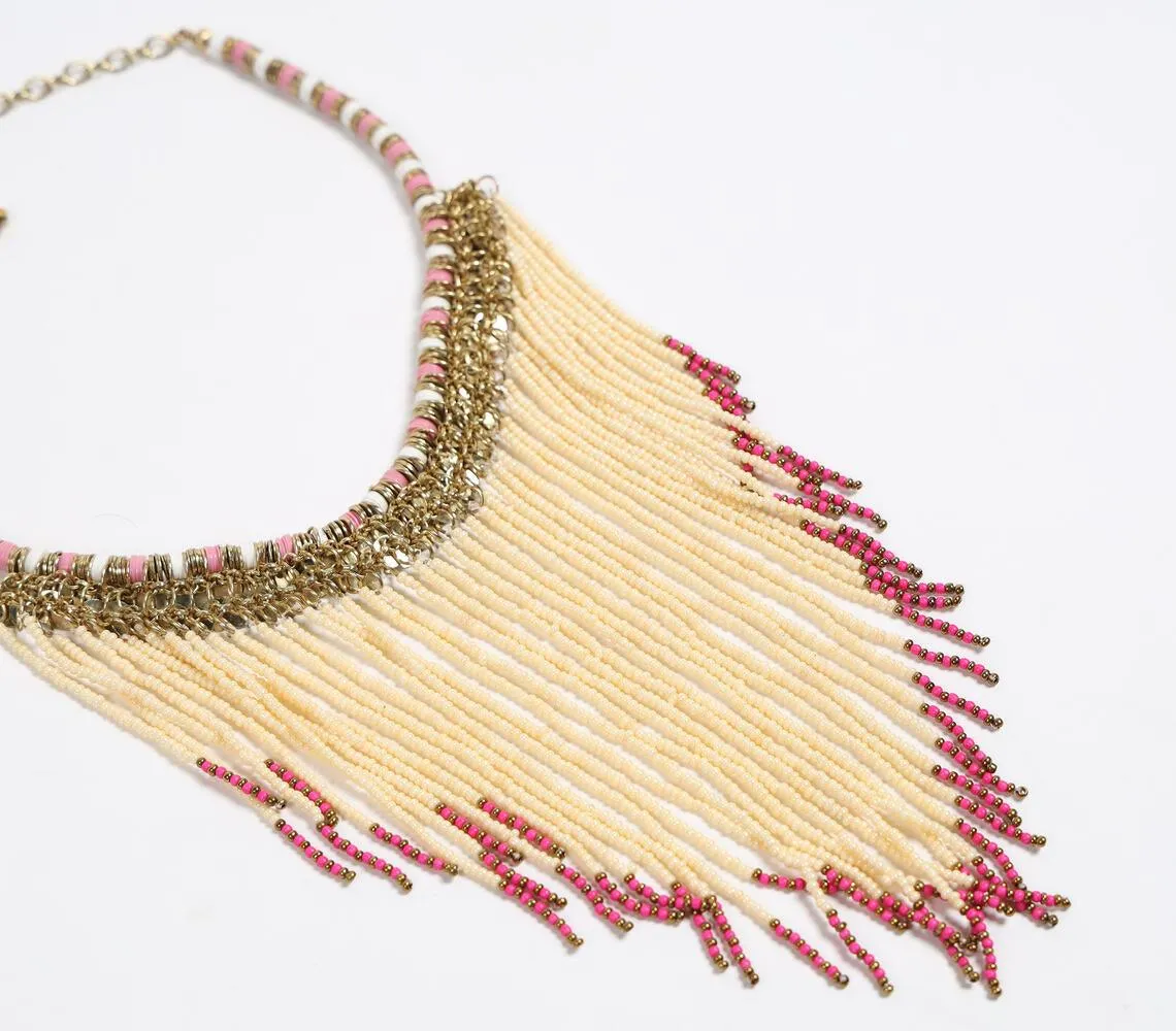 Statement Beaded Fringe Necklace_4