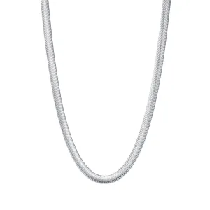 Thick Snake Chain Necklace Silver