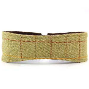 Tweed headband with elasticated back - Light green