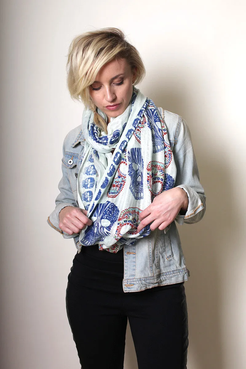 Vivian Exotic Sugar Skull Infinity Scarf