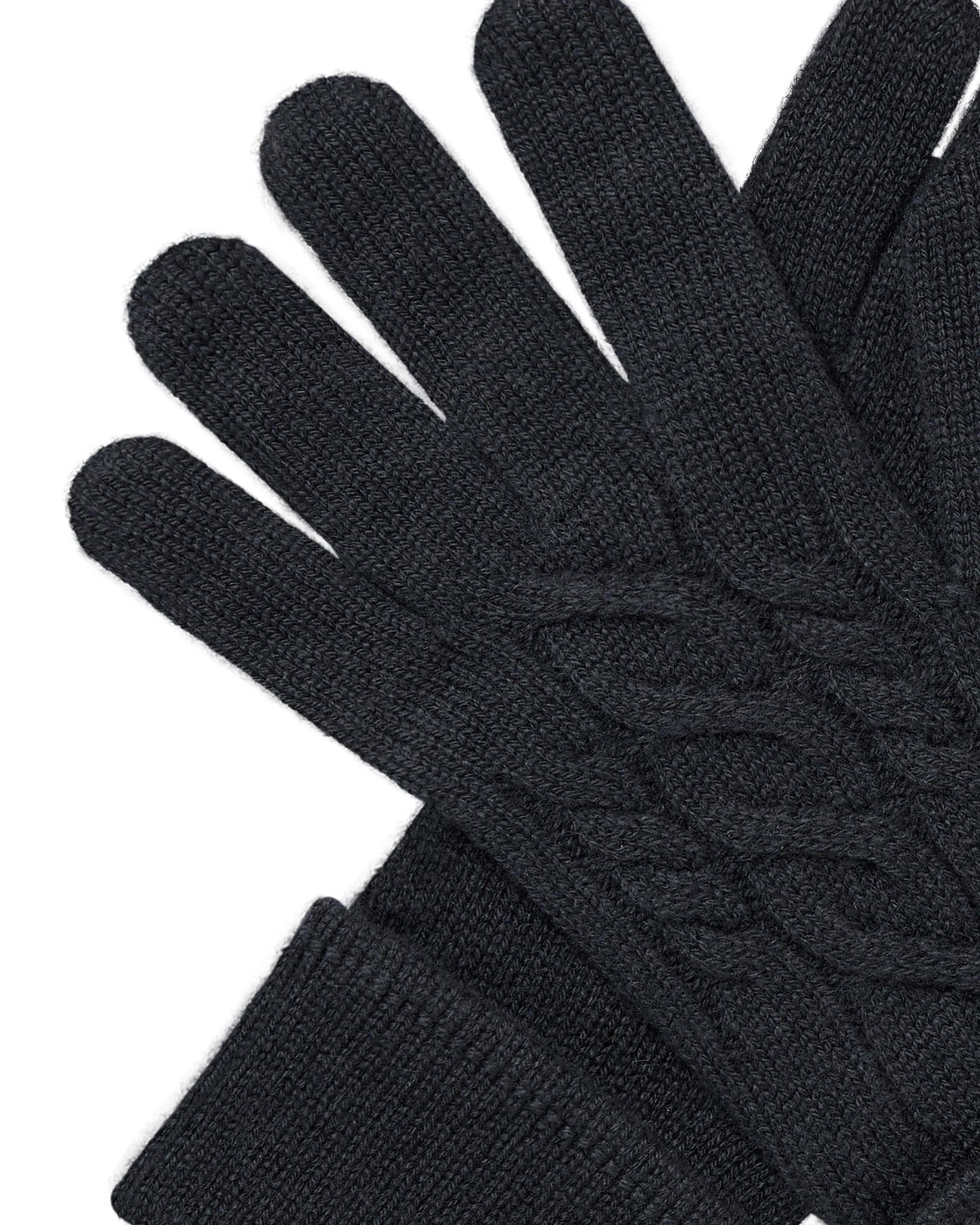 Women's Cable Cashmere Gloves Anthracite Grey